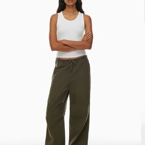 Aritzia Palo Olive Green Women's Wide-Leg Pants